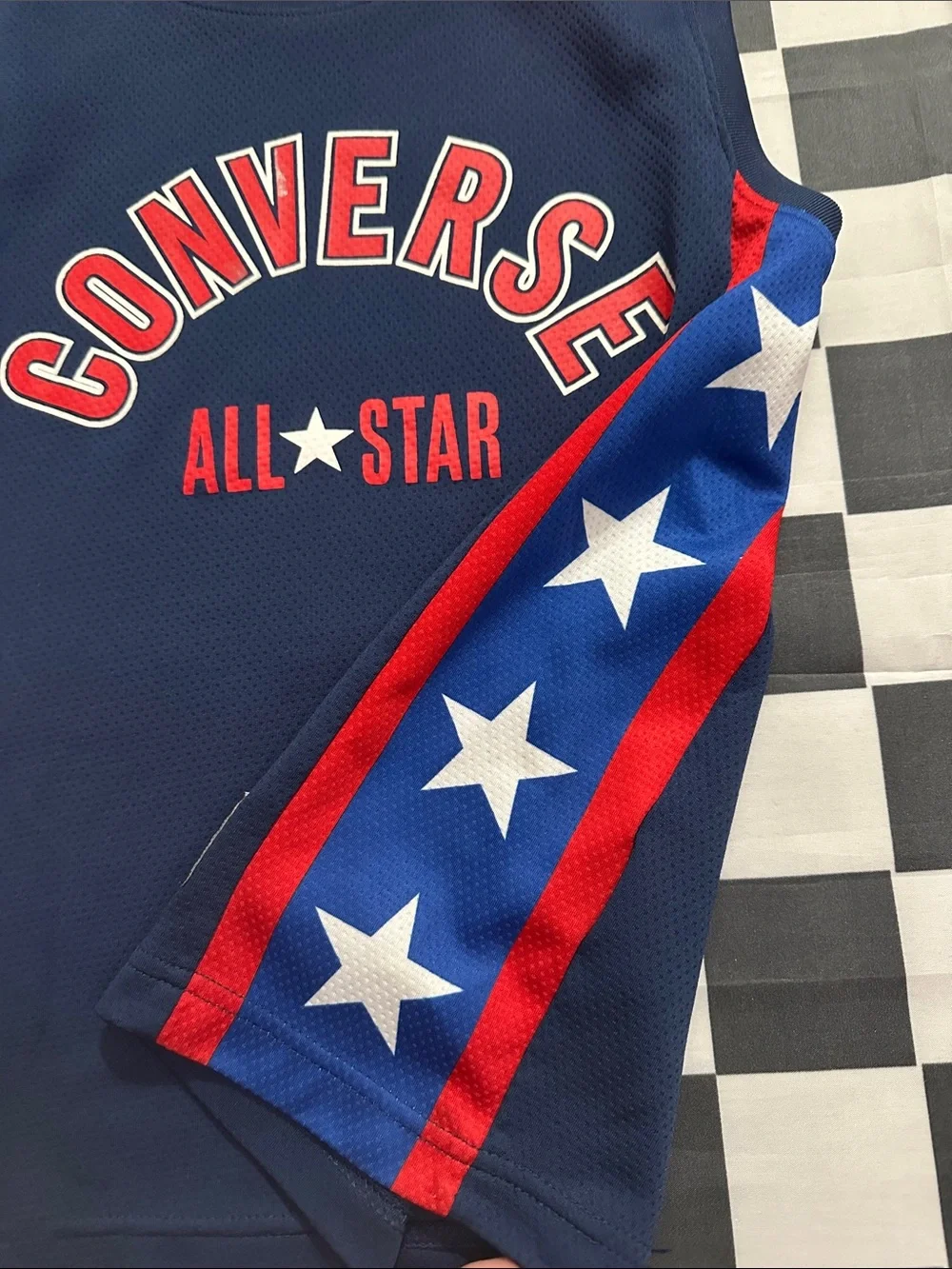 Converse Boys Jersey Navy & Red All-Star Red White Blue Sleeveless Jersey S